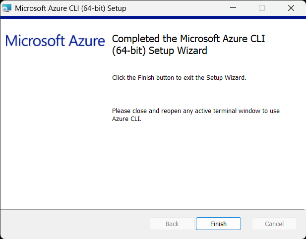 Azure CLI install finish.png